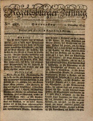 Regensburger Zeitung Donnerstag 2. Dezember 1819