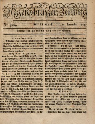 Regensburger Zeitung Mittwoch 22. Dezember 1819