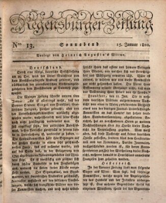 Regensburger Zeitung Samstag 15. Januar 1820