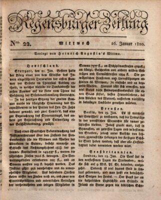 Regensburger Zeitung Mittwoch 26. Januar 1820