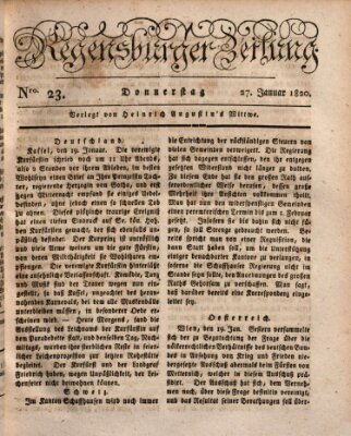 Regensburger Zeitung Donnerstag 27. Januar 1820