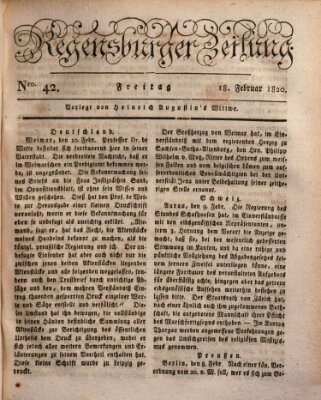 Regensburger Zeitung Freitag 18. Februar 1820