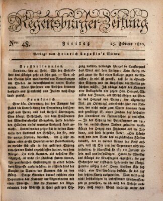 Regensburger Zeitung Freitag 25. Februar 1820