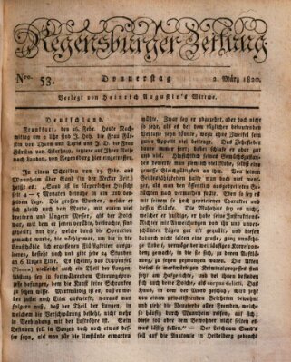 Regensburger Zeitung Donnerstag 2. März 1820