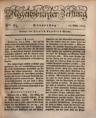 Regensburger Zeitung Donnerstag 16. März 1820