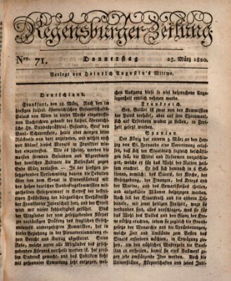 Regensburger Zeitung Donnerstag 23. März 1820