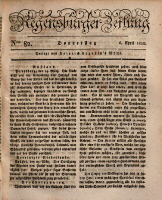 Regensburger Zeitung Donnerstag 6. April 1820