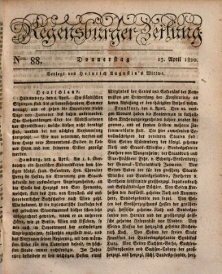 Regensburger Zeitung Donnerstag 13. April 1820