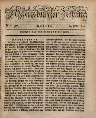 Regensburger Zeitung Montag 24. April 1820