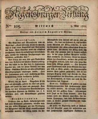 Regensburger Zeitung Mittwoch 3. Mai 1820