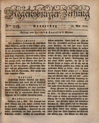 Regensburger Zeitung Donnerstag 18. Mai 1820