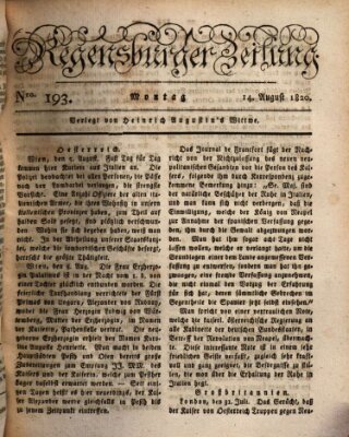 Regensburger Zeitung Montag 14. August 1820