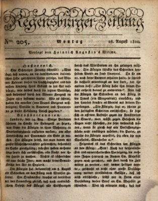 Regensburger Zeitung Montag 28. August 1820