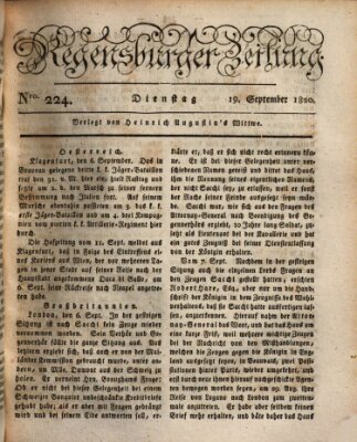 Regensburger Zeitung Dienstag 19. September 1820