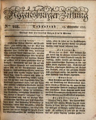 Regensburger Zeitung Samstag 23. September 1820