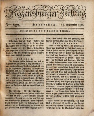 Regensburger Zeitung Donnerstag 28. September 1820