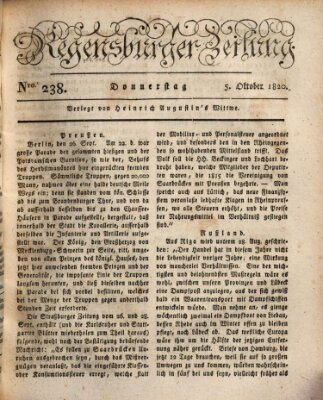 Regensburger Zeitung Donnerstag 5. Oktober 1820