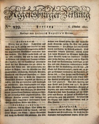 Regensburger Zeitung Freitag 6. Oktober 1820