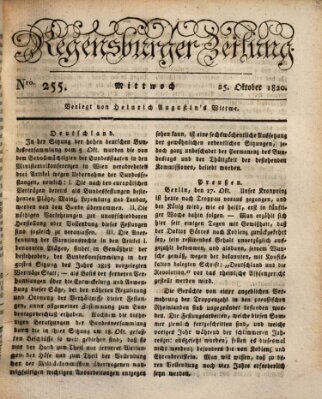 Regensburger Zeitung Mittwoch 25. Oktober 1820