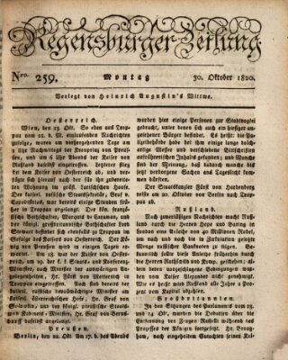 Regensburger Zeitung Montag 30. Oktober 1820