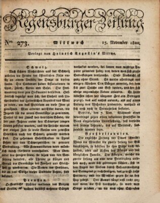 Regensburger Zeitung Mittwoch 15. November 1820