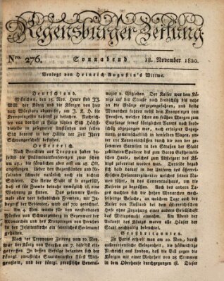 Regensburger Zeitung Samstag 18. November 1820