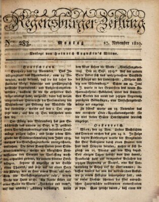 Regensburger Zeitung Montag 27. November 1820