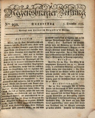 Regensburger Zeitung Donnerstag 7. Dezember 1820