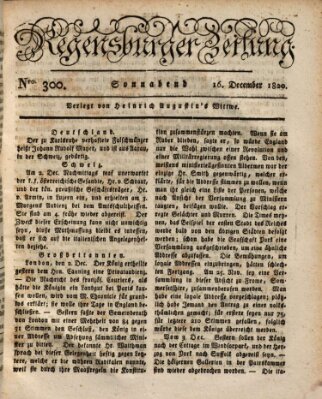 Regensburger Zeitung Samstag 16. Dezember 1820