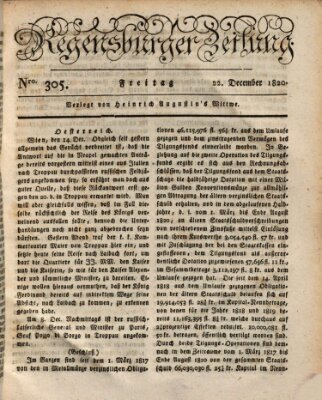 Regensburger Zeitung Freitag 22. Dezember 1820