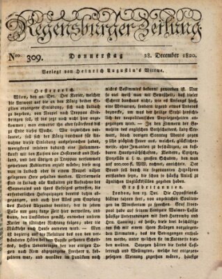 Regensburger Zeitung Donnerstag 28. Dezember 1820