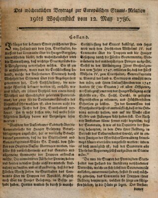 Staats-Relation der neuesten europäischen Nachrichten und Begebenheiten Freitag 12. Mai 1786