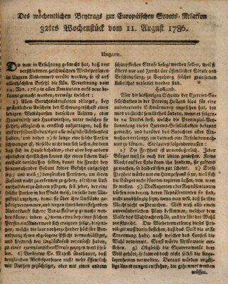 Staats-Relation der neuesten europäischen Nachrichten und Begebenheiten Freitag 11. August 1786