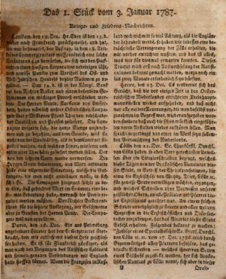 Staats-Relation der neuesten europäischen Nachrichten und Begebenheiten Mittwoch 3. Januar 1787