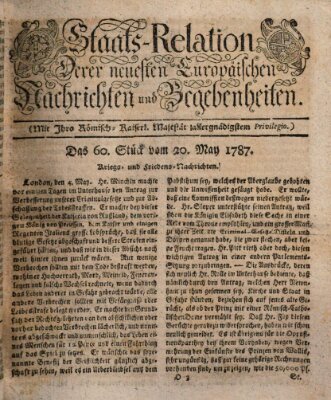 Staats-Relation der neuesten europäischen Nachrichten und Begebenheiten Sonntag 20. Mai 1787