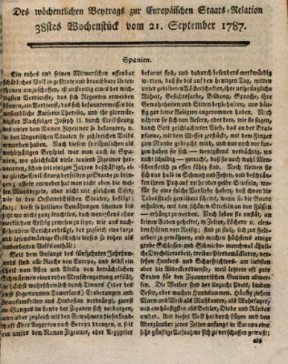 Staats-Relation der neuesten europäischen Nachrichten und Begebenheiten Freitag 21. September 1787