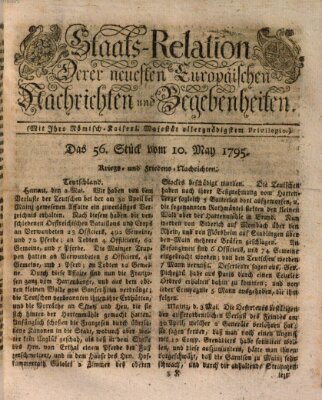 Staats-Relation der neuesten europäischen Nachrichten und Begebenheiten Sonntag 10. Mai 1795