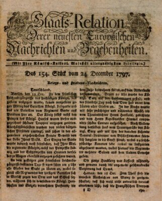 Staats-Relation der neuesten europäischen Nachrichten und Begebenheiten Sonntag 24. Dezember 1797