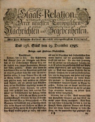 Staats-Relation der neuesten europäischen Nachrichten und Begebenheiten Freitag 29. Dezember 1797