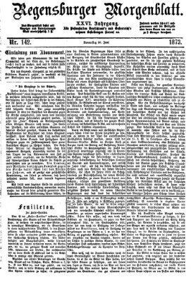 Regensburger Morgenblatt Donnerstag 26. Juni 1873