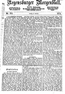 Regensburger Morgenblatt Samstag 20. September 1873