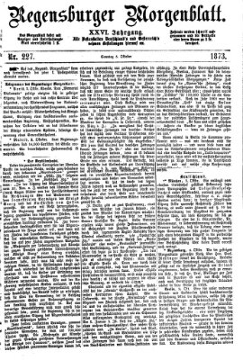 Regensburger Morgenblatt Sonntag 5. Oktober 1873