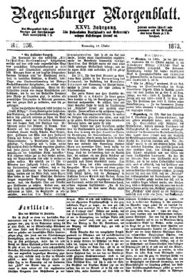 Regensburger Morgenblatt Donnerstag 16. Oktober 1873