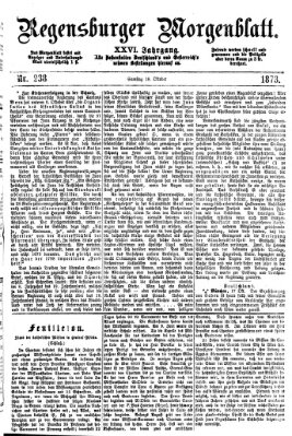 Regensburger Morgenblatt Samstag 18. Oktober 1873