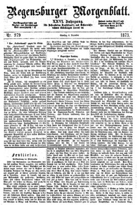 Regensburger Morgenblatt Samstag 6. Dezember 1873