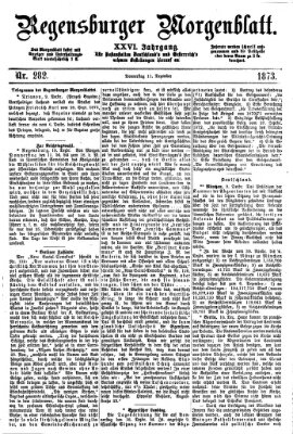 Regensburger Morgenblatt Donnerstag 11. Dezember 1873