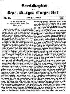 Regensburger Morgenblatt. Unterhaltungsblatt zum Regensburger Morgenblatt (Regensburger Morgenblatt) Sonntag 24. Oktober 1875