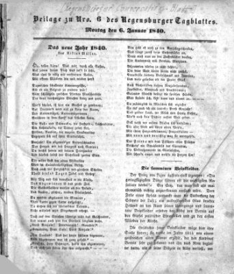 Regensburger Conversations-Blatt (Regensburger Tagblatt) Montag 6. Januar 1840