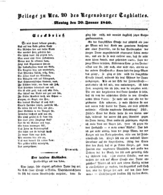 Regensburger Conversations-Blatt (Regensburger Tagblatt) Montag 20. Januar 1840