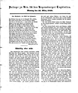 Regensburger Conversations-Blatt (Regensburger Tagblatt) Montag 16. März 1840